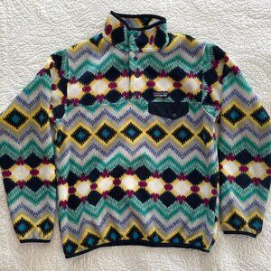 Patagonia Synchilla Snap-T Pullover Women’s Small S Aztec Print Fleece Fall 2016
